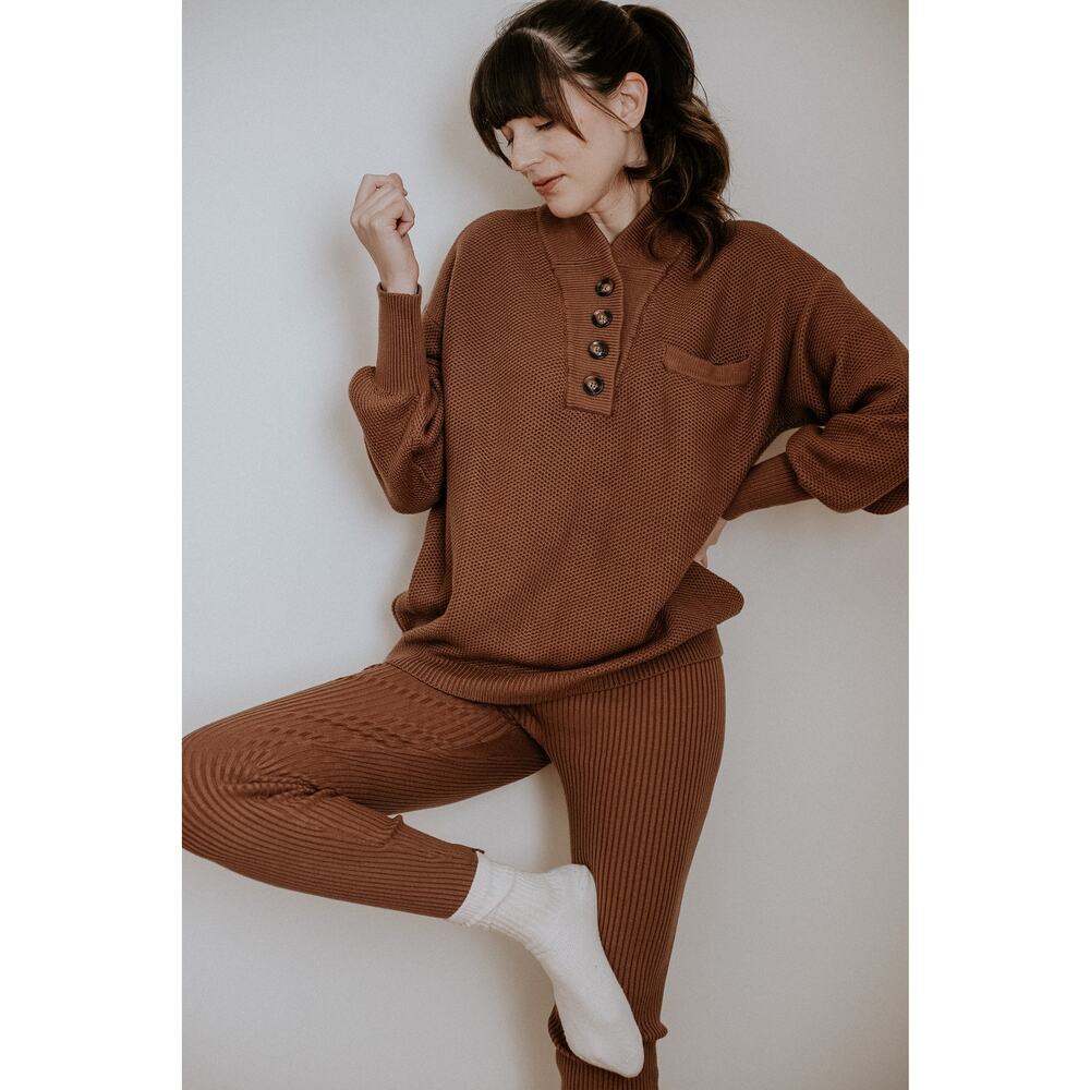Lunya brown Cozy Cotton Silk Ribbed Legging